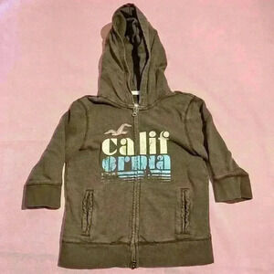 Vintage Hollister Hoodie Womens Small Brown Surfing Full Zip Ladies Sweatshirt